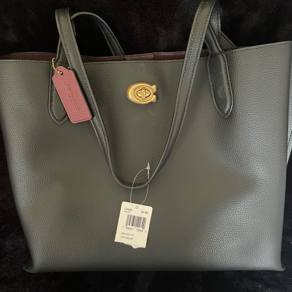 Coach Leather Black Tote Bag